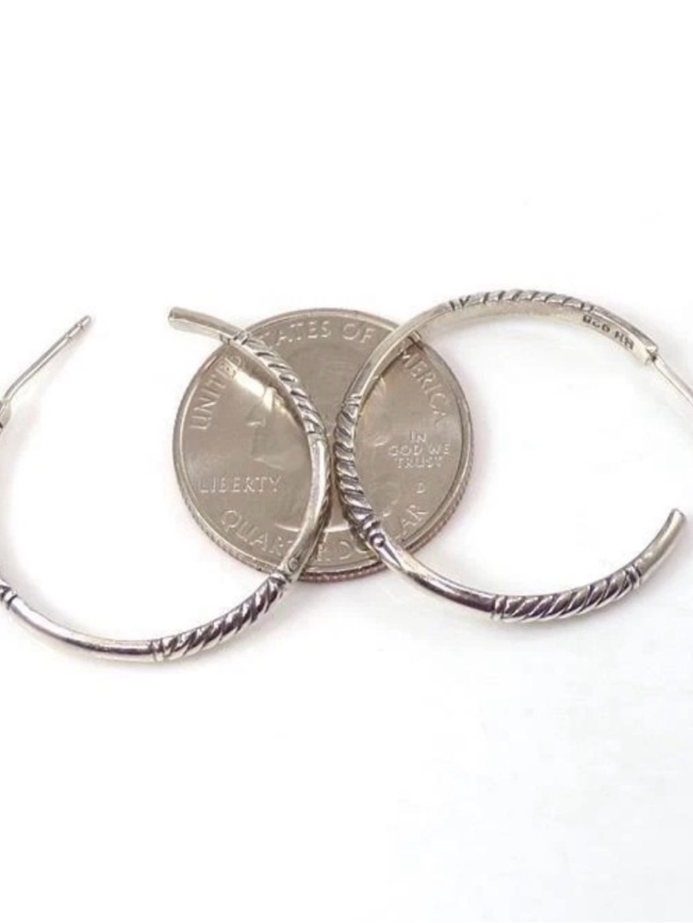 BH Effy Stunning Sterling Silver Smooth Cable 1 1/8" Hoop Earrings